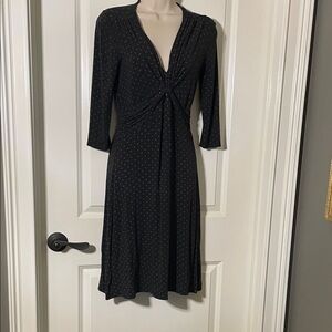 Laura Ashley Elegant Charcoal Grey Long Sleeve Dress